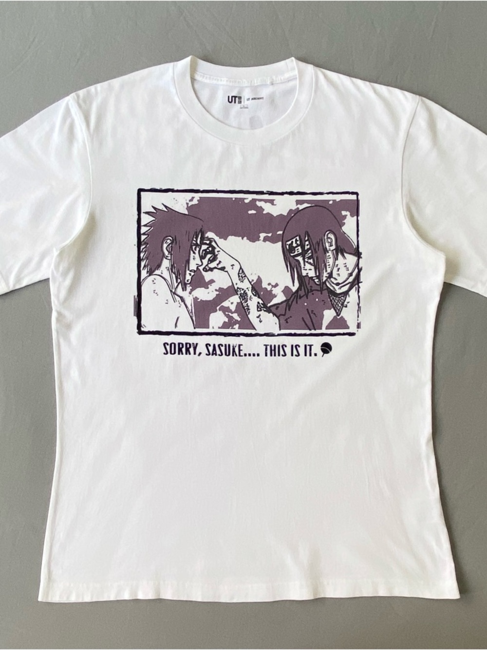 Naruto UT Archive Sorry Sasuke This Is It Another Time Anime T-Shirt Sz L White